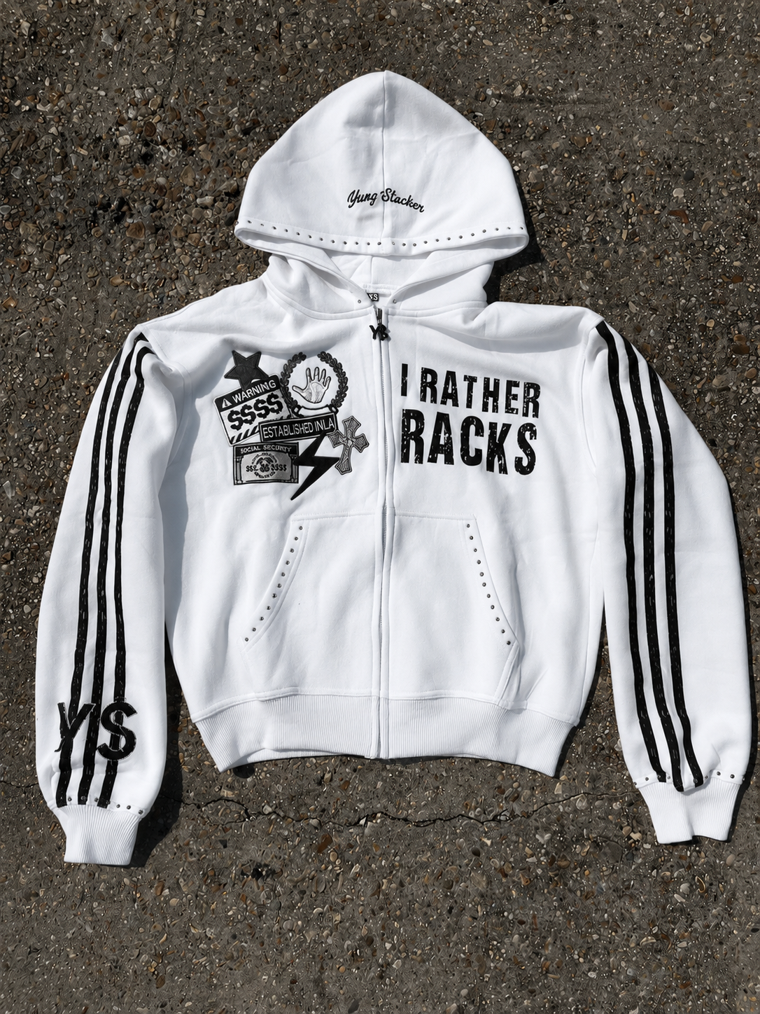 Whiteski “i rather RACK$” Zip Up